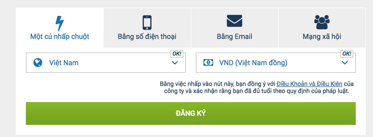 Những cách đăng ký 1xBet chuẩn, nhanh nhất hiện nay