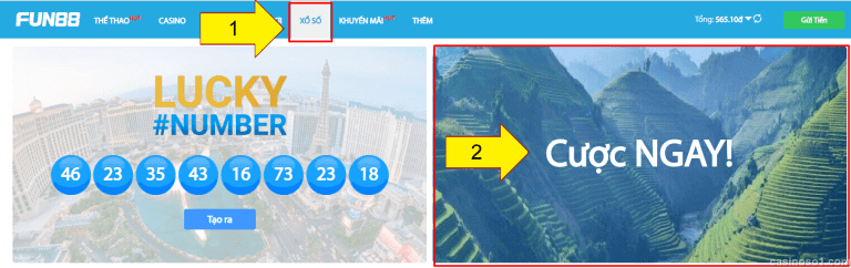 Tiến hành chơi lô đề online tại Fun88