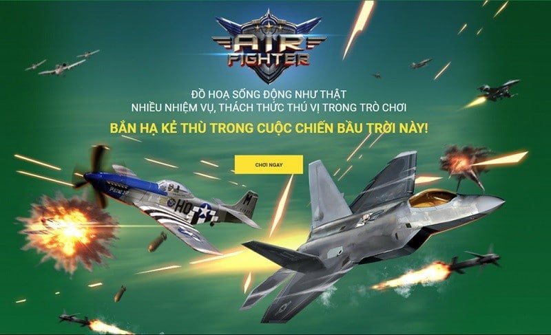 Hướng dẫn chơi bắn máy bay Air Fighter tại FB88